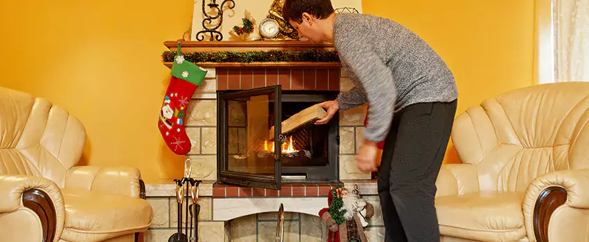 Rusted Metal Fireplace Restoration in French Valley, California